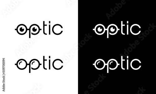 Optic logo design concept on white background photo