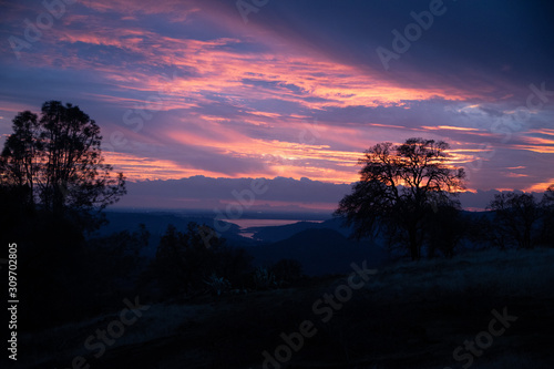 Sunset in the Sierra Foothills Overlooking the Central Valley and Lake Folsom
