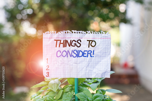 Fotografia Handwriting text Things To Consider