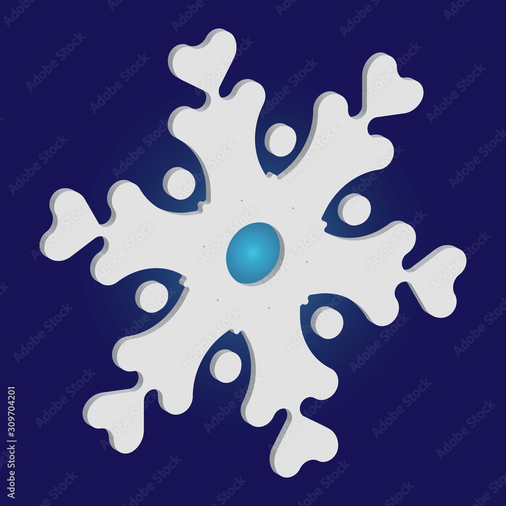 Simple, beautiful snowflake on blue background. Simple, beautiful snowflake on blue background.