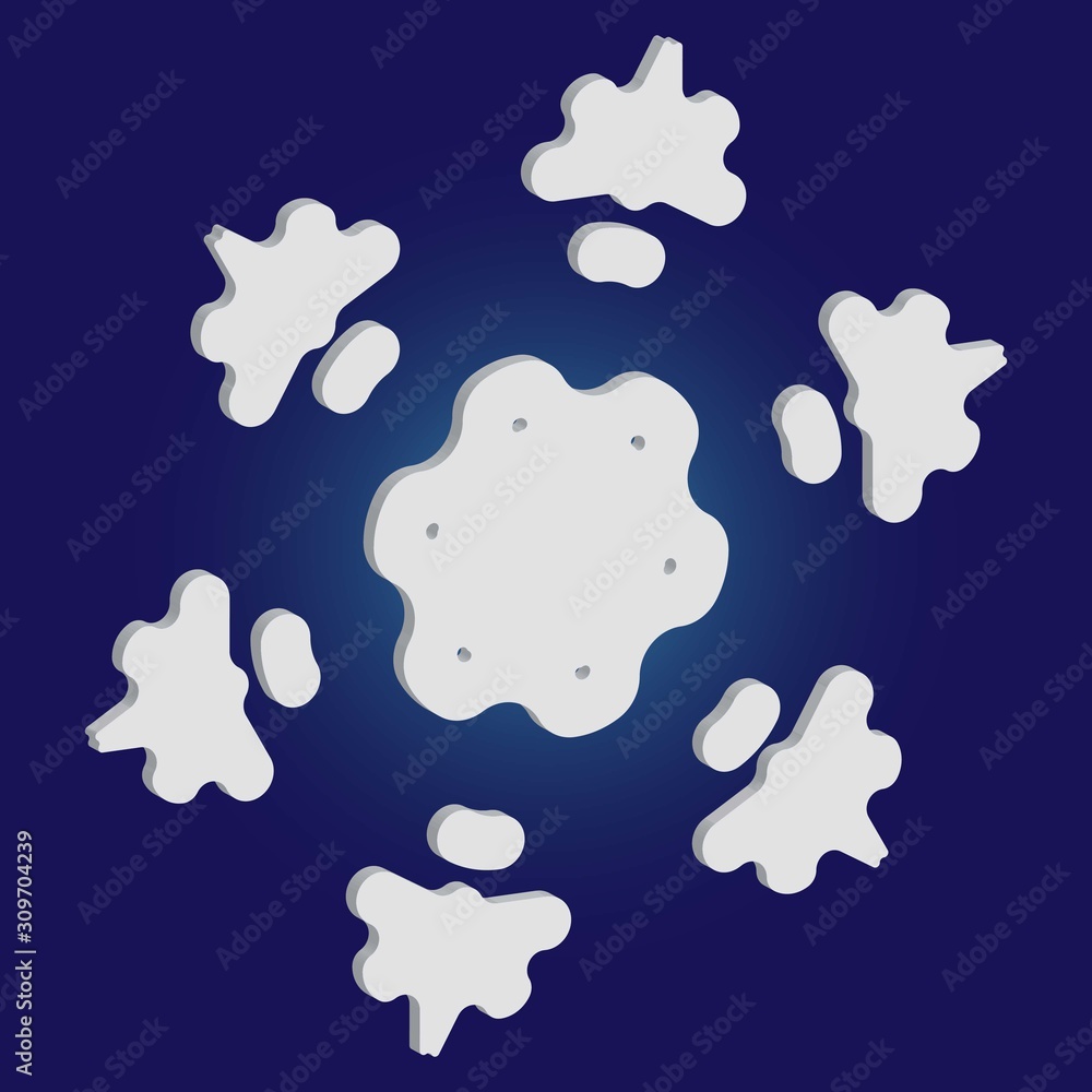 Simple christmas snowflake on blue background. Simple christmas snowflake on blue background.
