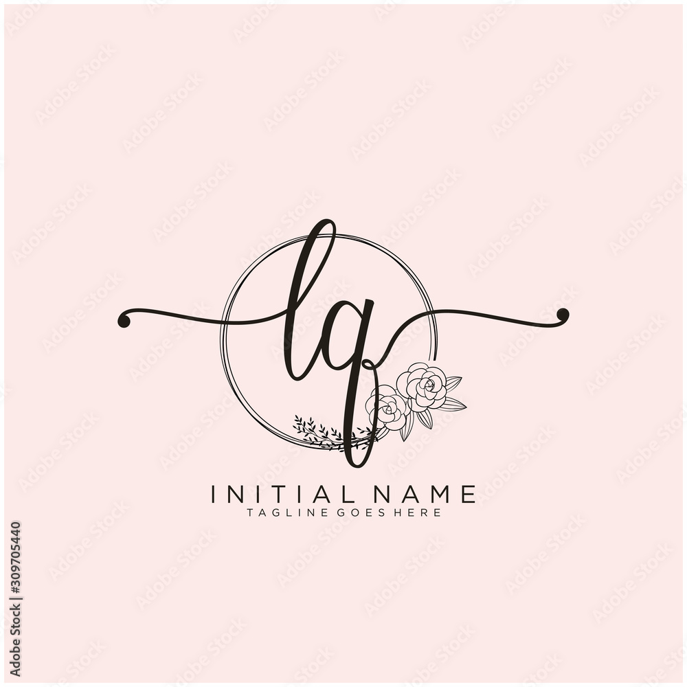 LQ Letter Initial beauty monogram and elegant logo design, handwriting logo of initial signature, wedding, fashion, floral and botanical with creative template design. LQ Letter Initial beauty monogram and elegant logo design, handwriting logo of initial signature, wedding, fashion, floral and botanical with creative template design.