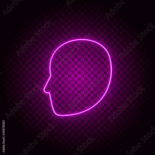 Avatar, human vector icon. Element of simple icon for websites, web design, mobile app, info graphics. Pink color. Neon vector on dark background