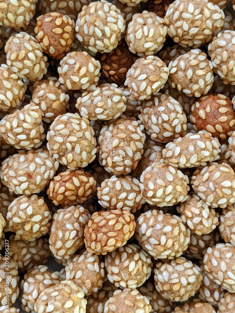 Obraz premium Indonesian snack food, ciput or keciput cake, top close up view