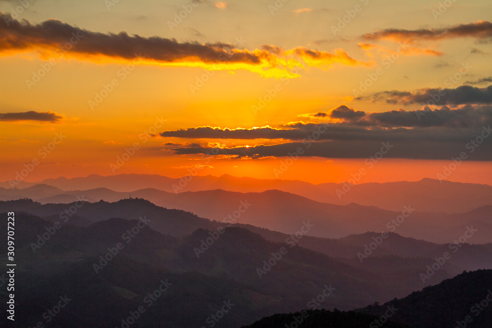 colorful clouds in sunset mountains colorful clouds in sunset mountains