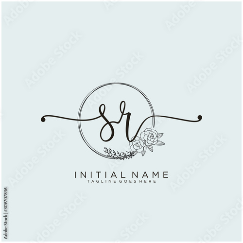 SR Initials letter Wedding monogram logos collection, hand drawn modern  minimalistic and floral templates for Invitation cards, Save the Date,  elegant identity for restaurant, boutique, cafe in vector 14521512 Vector  Art at