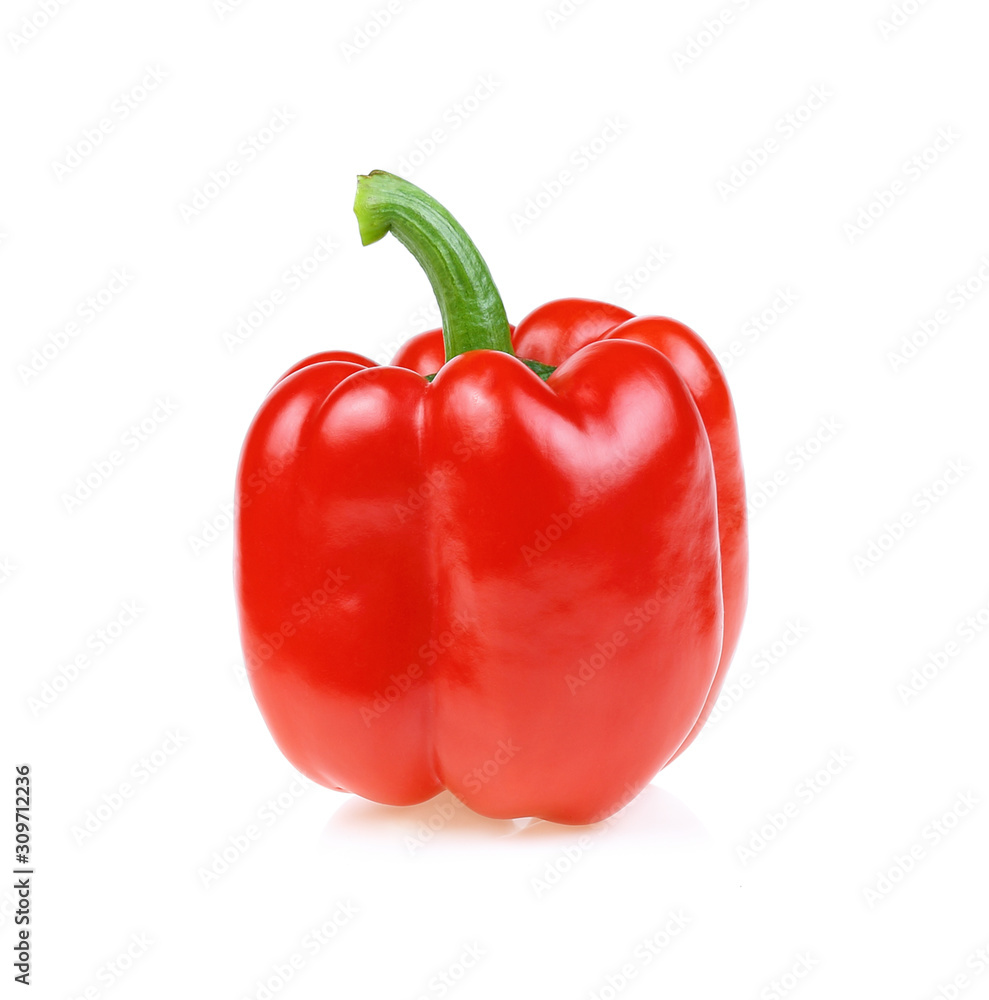 Red bell pepper isolated on white background. Sweet pepper, vegetable ingredien. Red bell pepper isolated on white background. Sweet pepper, vegetable ingredien.