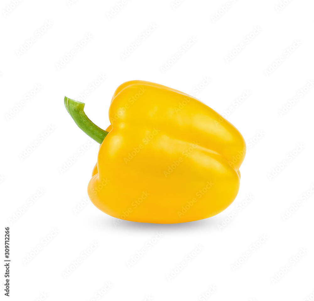 yellow bell peppers isolated on white background yellow bell peppers isolated on white background