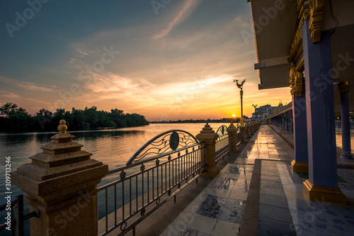 Background of one of the religious sites in Thailand  Wat Sothon Wararam Worawihan  in Chachoengsao  tourists always come to make merit.