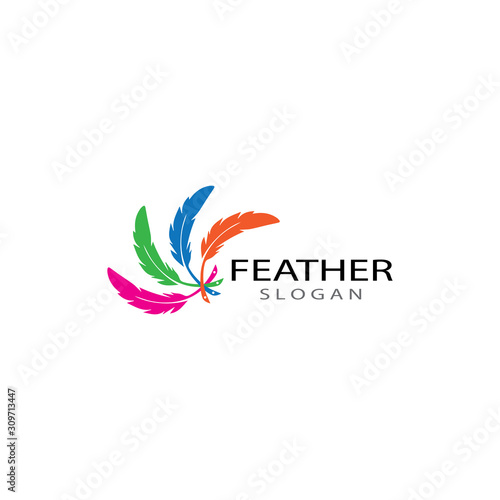 feather logo vector templates