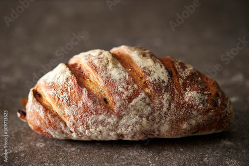 Hard bread on stone background