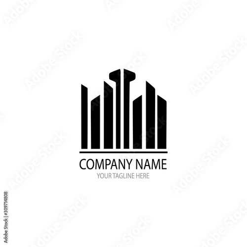 REAL ESTATE   PROPERTY  AND CONSTRUCTION LOGO DESIGN FOR BUSINESS CORPORATE SIGN . VECTOR