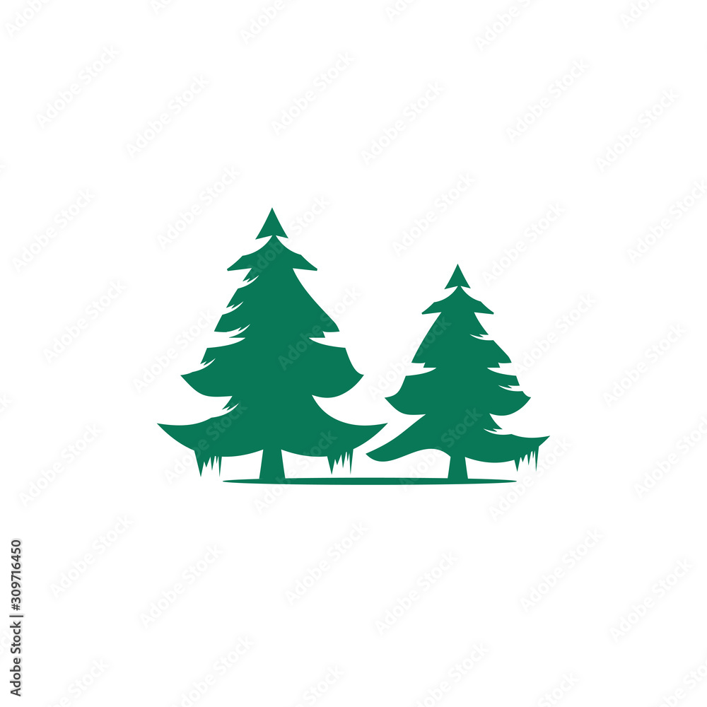 pine tree logo illustration vector design