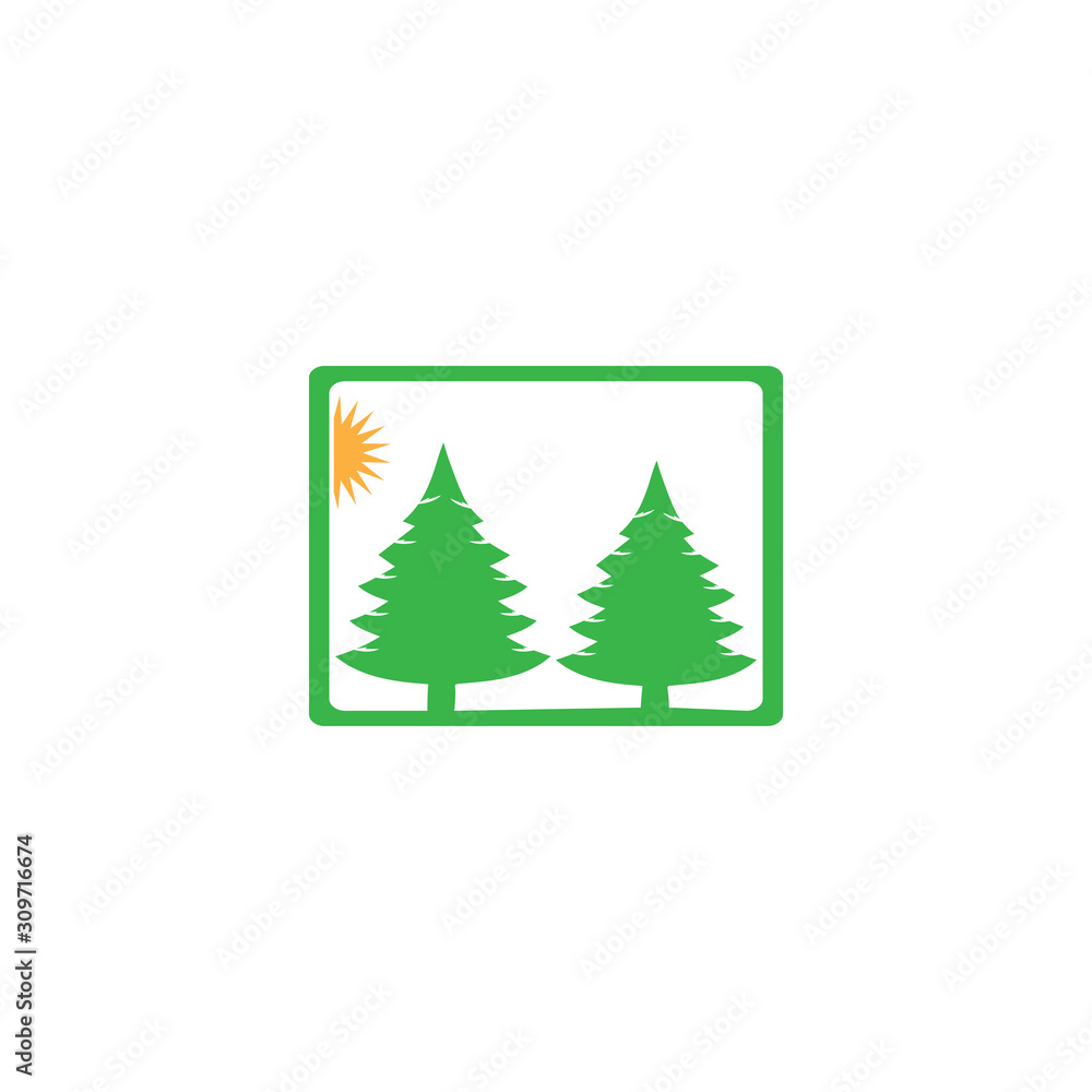 Obraz premium pine tree logo illustration vector design