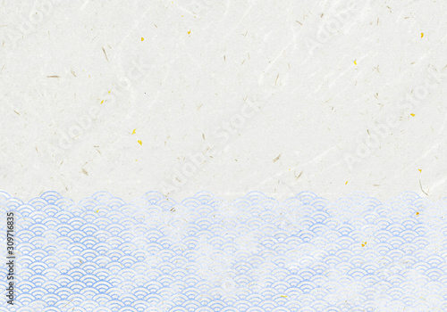 背景：青海波 波 海 伝統 模様 和風 和柄 図案 壁紙 素材 テクスチャー 青 ブルー