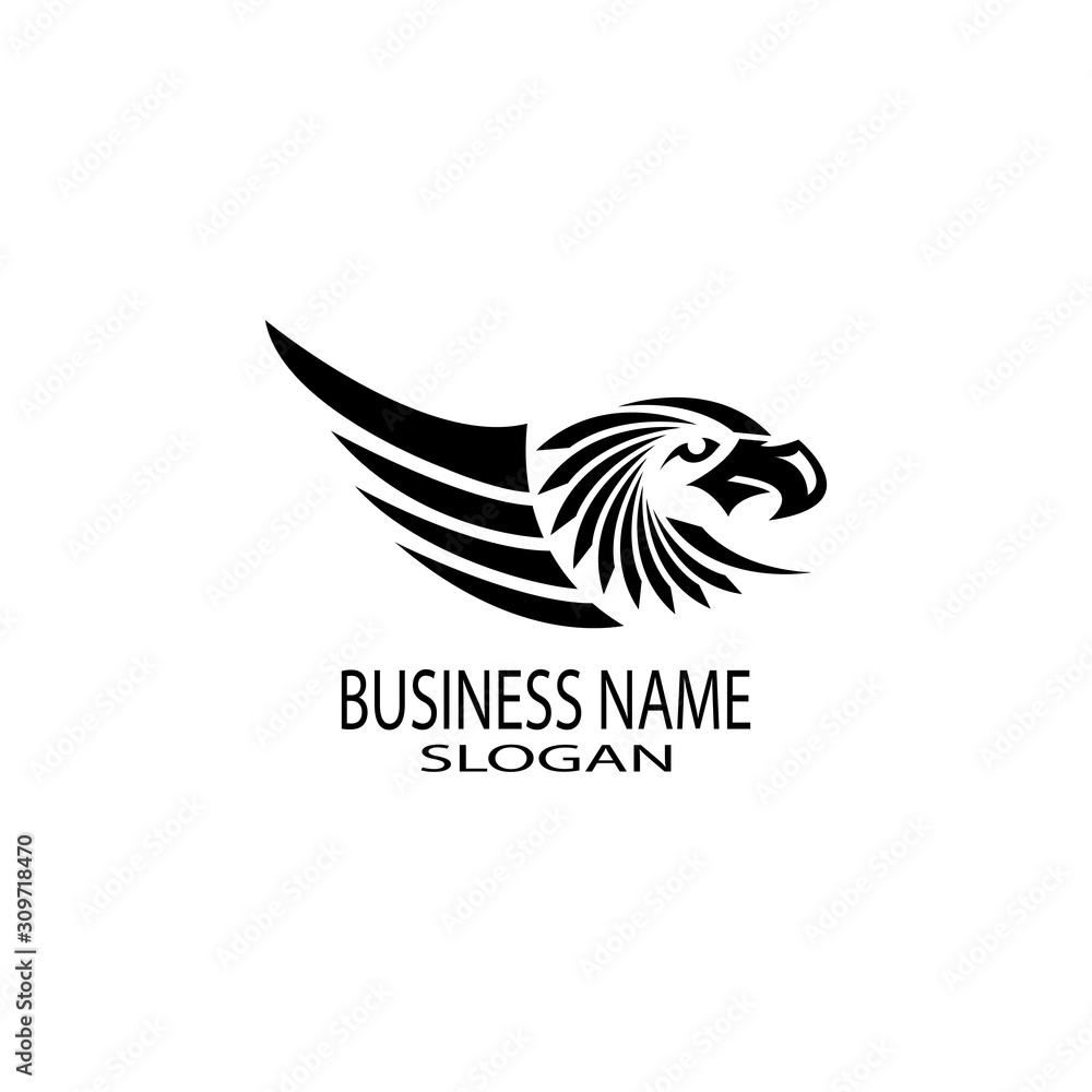 Obraz premium falcon eagle bird logo template vector