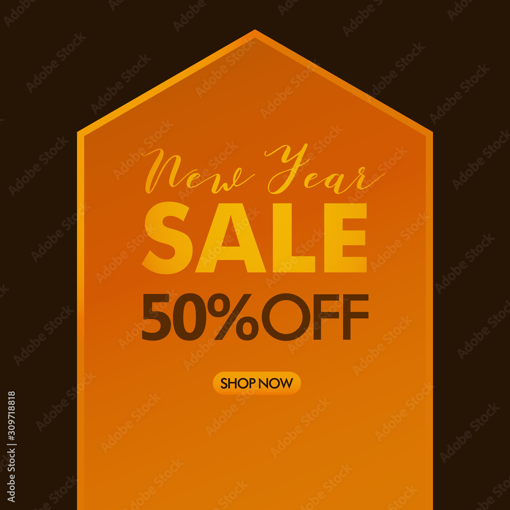 Sale banner template design, New Year sale special offer banner. Illustration of New Year Template for Website, Retail or Online Store. Luxury background concept. vector illustration.
