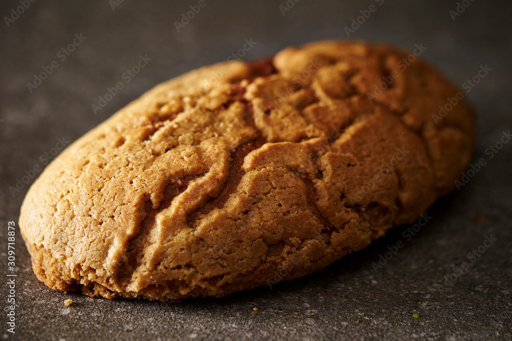 Sweet bread on stone background