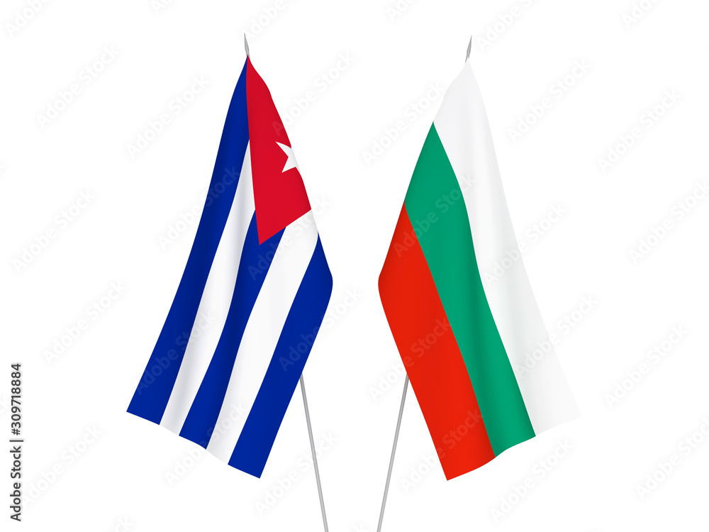 Bulgaria and Cuba flags
