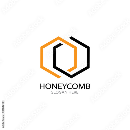 honeycomb  ilustration logo vector template