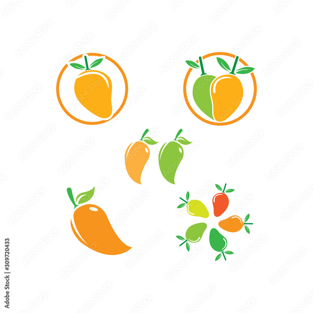 Obraz premium mango logo template vector illustration design