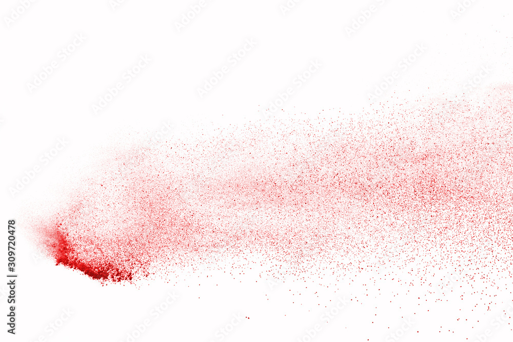 Explosion of red powder on black background Explosion of red powder on black background