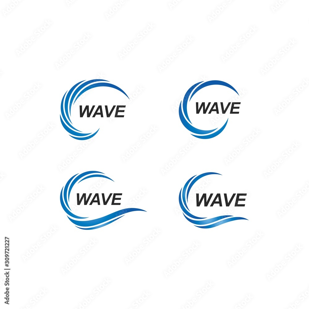 Obraz premium Water Wave symbol and icon Logo Template 