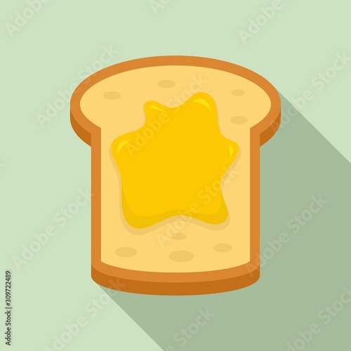 Jam toast icon. Flat illustration of jam toast vector icon for web design