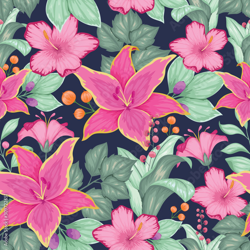 Beautiful vintage floral seamless pattern