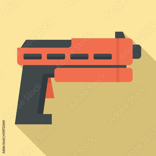 Futuristic blaster icon. Flat illustration of futuristic blaster vector icon for web design