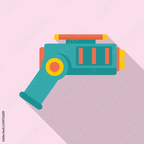 Phaser blaster icon. Flat illustration of phaser blaster vector icon for web design