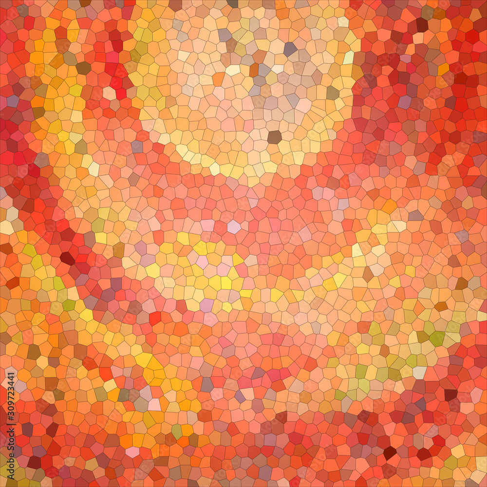 Portal. Red orange mosaic drawing 