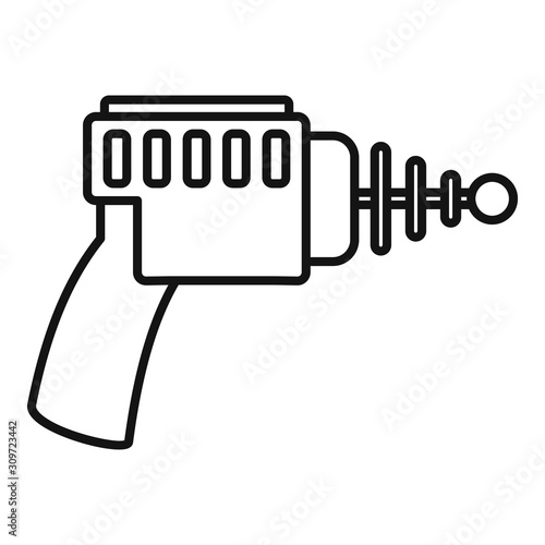 Laser blaster icon. Outline laser blaster vector icon for web design isolated on white background