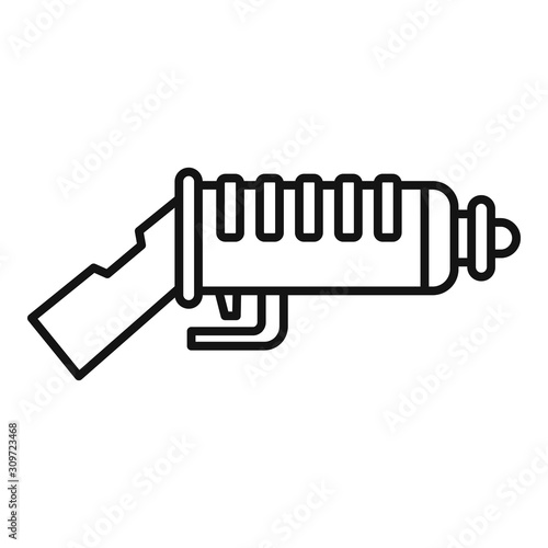 Modern blaster icon. Outline modern blaster vector icon for web design isolated on white background