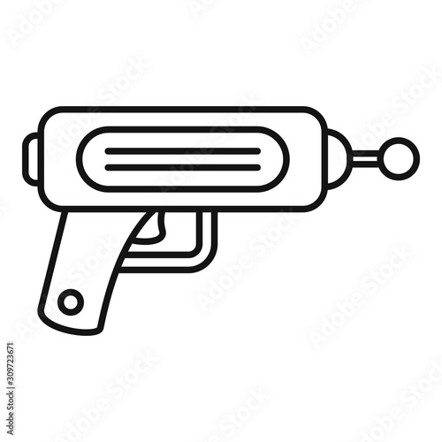Cosmic blaster icon. Outline cosmic blaster vector icon for web design isolated on white background