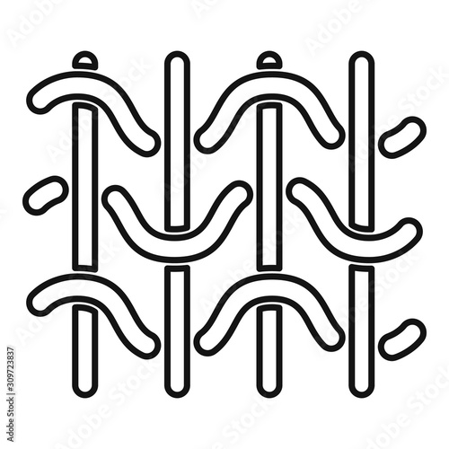 Fabric textile icon. Outline fabric textile vector icon for web design isolated on white background