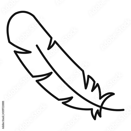 Feather fabric feature icon. Outline feather fabric feature vector icon for web design isolated on white background