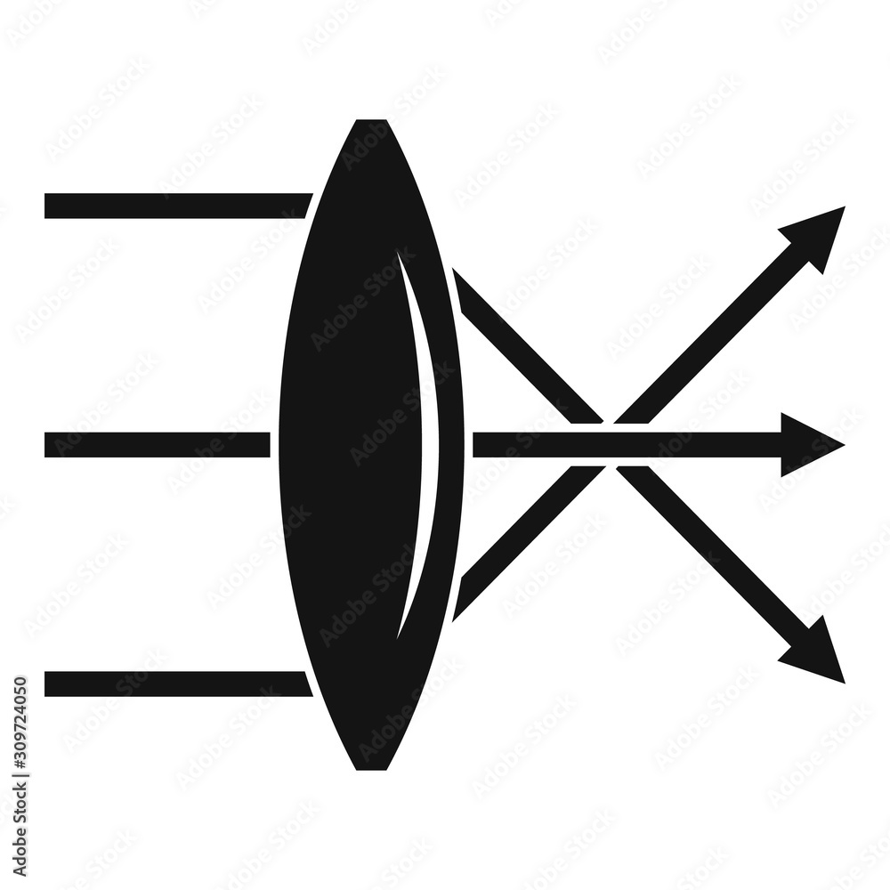 Lenses physics icon. Simple illustration of lenses physics vector icon