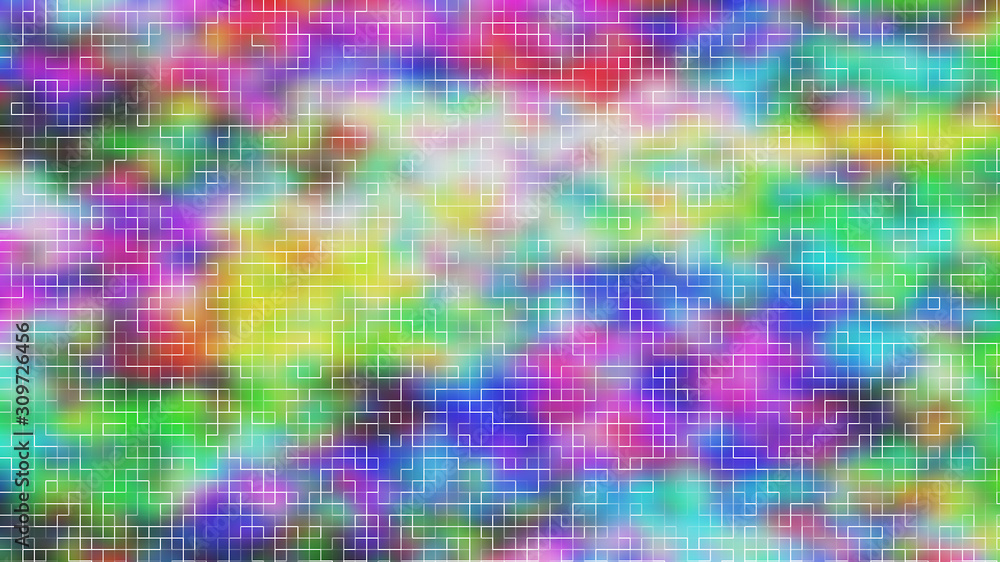 futuristic pattern on multicolor background.abstract square shape on white gradient color.