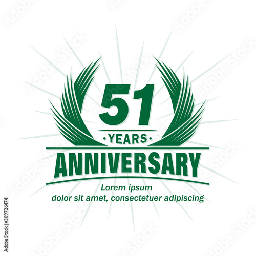 51 years logo design template. 51st anniversary vector and illustration.