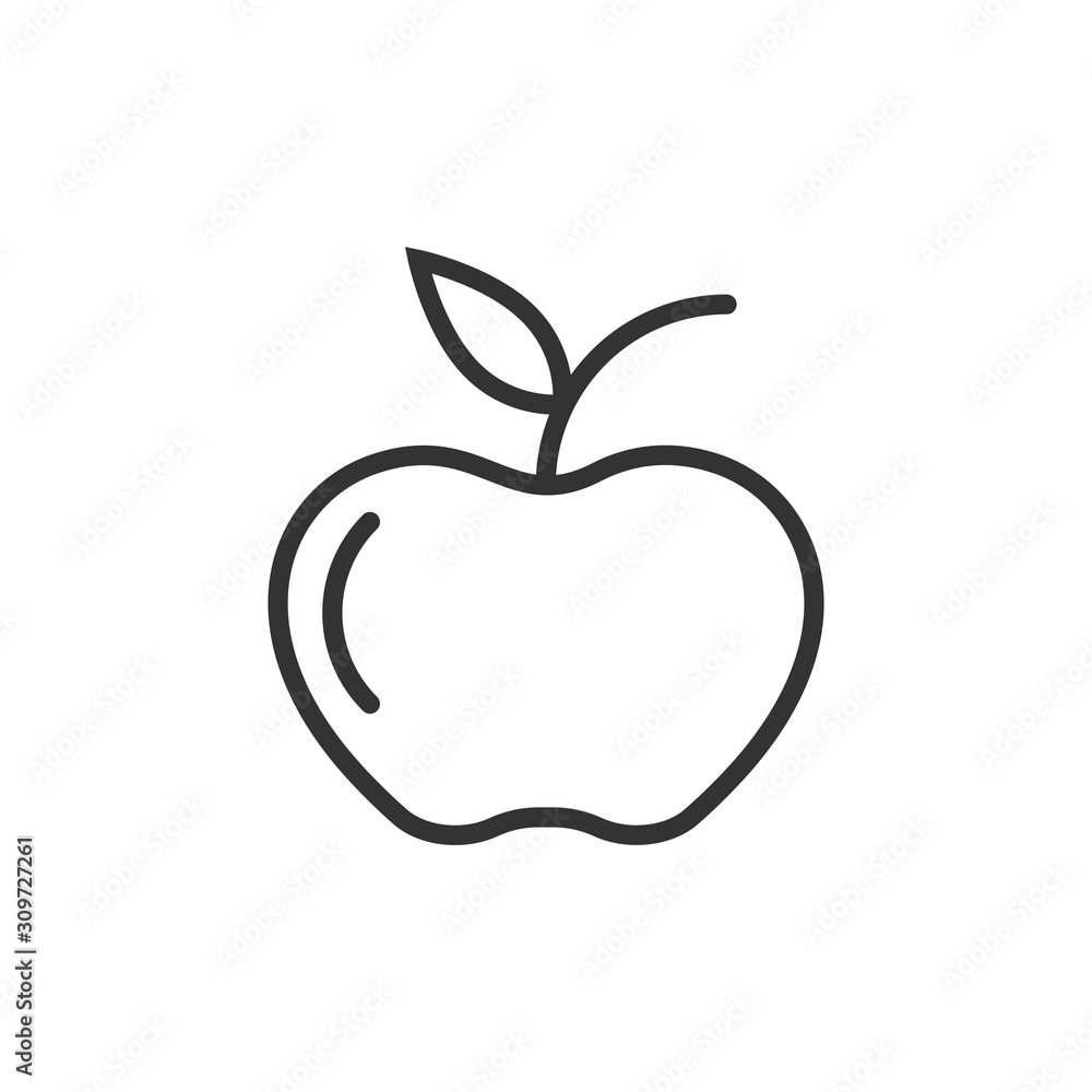 Apple icon in flat style. Fresh fruit vector illustration on white isolated background. Juicy food business concept. Apple icon in flat style. Fresh fruit vector illustration on white isolated background. Juicy food business concept.