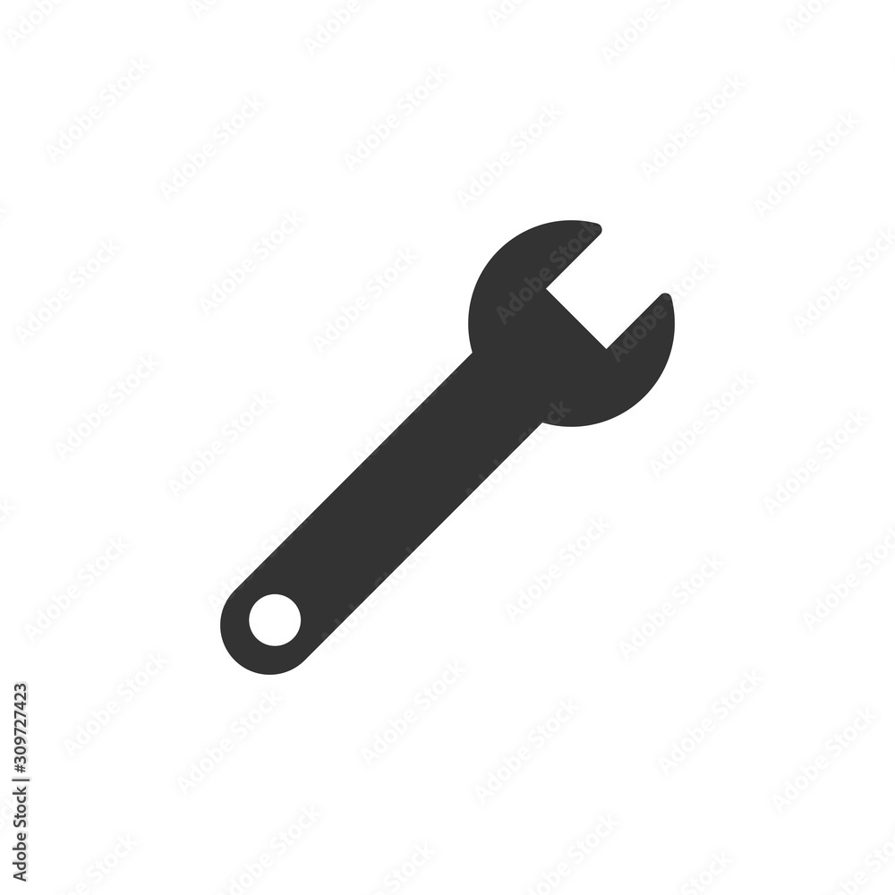 Wrench icon in flat style. Spanner key vector illustration on white isolated background. Repair equipment business concept. Wrench icon in flat style. Spanner key vector illustration on white isolated background. Repair equipment business concept.