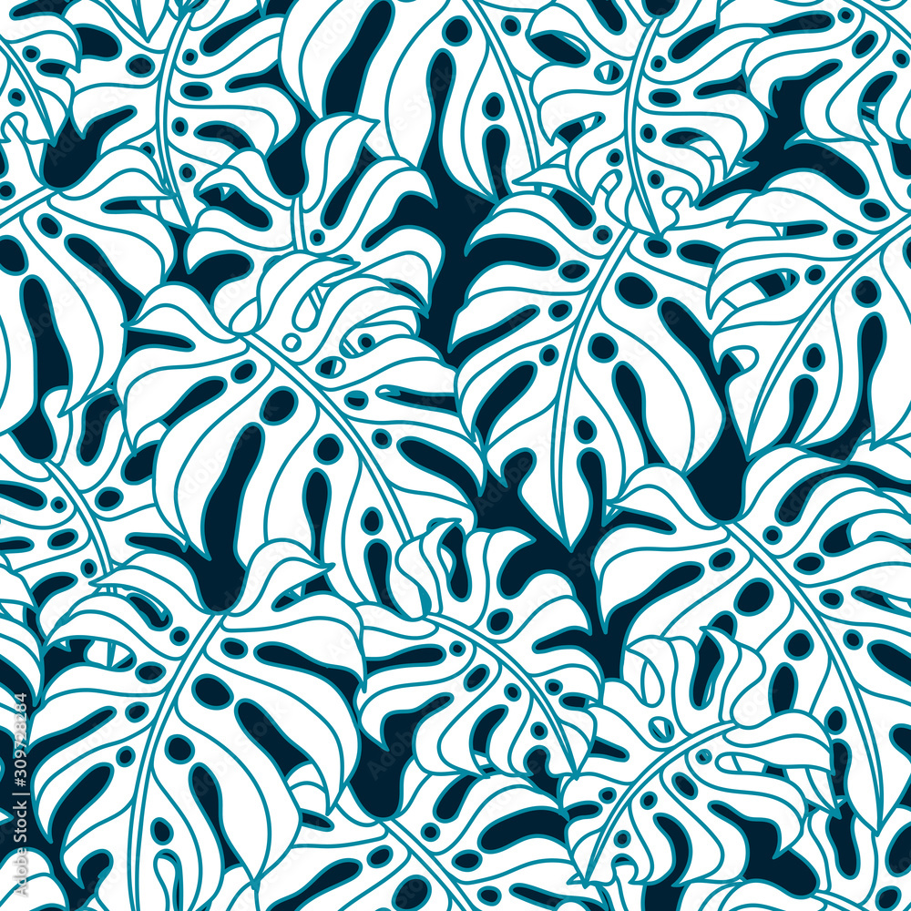 Seamless pattern with palm leaves. Seamless pattern with palm leaves.