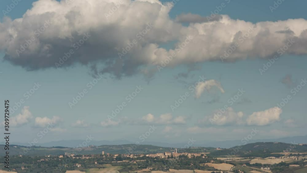 Italy. Tuscany. Early Sunny morning timelapse, farmhouses and vineyards Italy. Tuscany. Early Sunny morning timelapse, farmhouses and vineyards