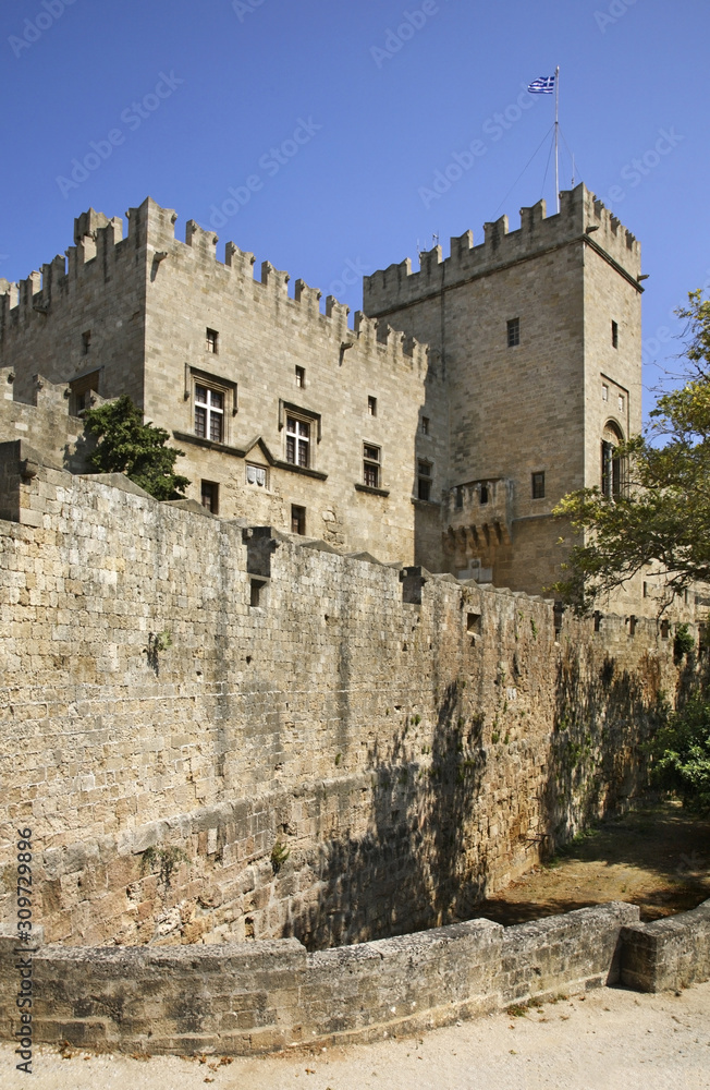 Palace of Grand Master of Knights of Rhodes in Rhodes city. Rhodes island. Greece