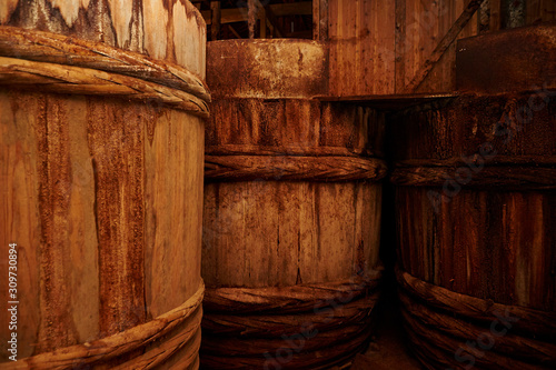 Fotografia Japanese traditional soy sauce factory