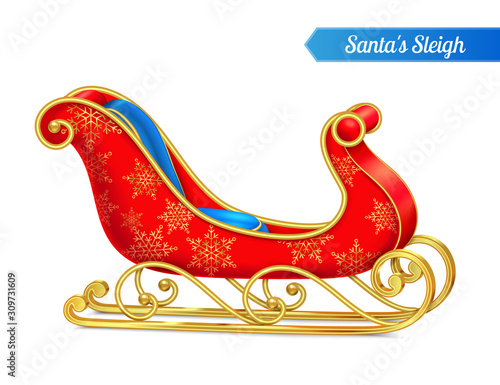 Empty Santa Sleigh Composition