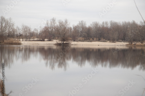 Lake Shore in Ukraine closeup