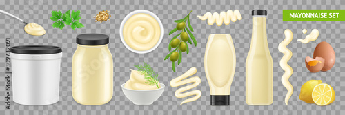 Mayonnaise Ingredients Transparent Set