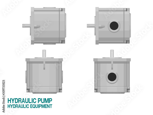 Isolated Hydraulic pump on white background.This hydraulic equipment is used for driving hydraulic oil in the system